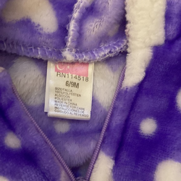 Baby girl Fleece Hooded Bunting, Fuzzy Fleece Baby Bundler or snow suit - Picture 6 of 7